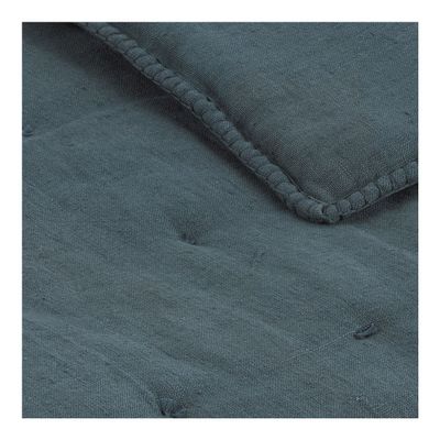 Canapés - Futon LOUISE lin - Pétrole - BLANC D'IVOIRE