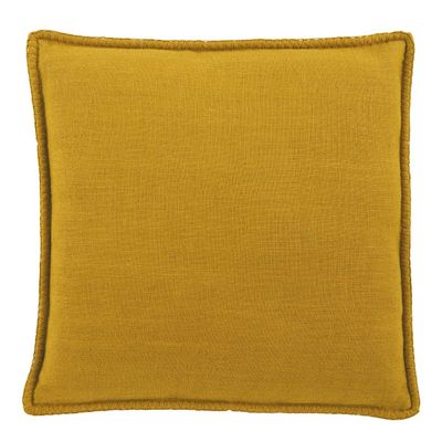 Cushions - LOUISE linen cushion - Saffron - BLANC D'IVOIRE
