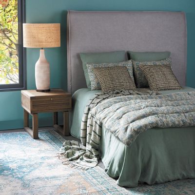 Coussins textile - Housse de coussin JUNGLE coton - Mousse - BLANC D'IVOIRE