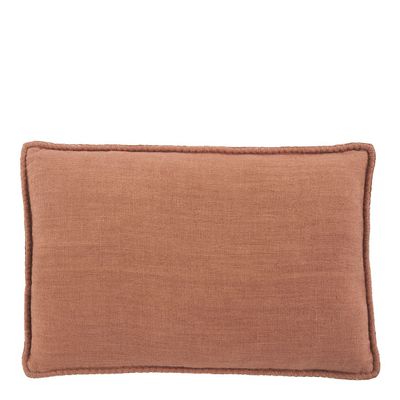 Cushions - LOUISE linen cushion - Terracotta - BLANC D'IVOIRE