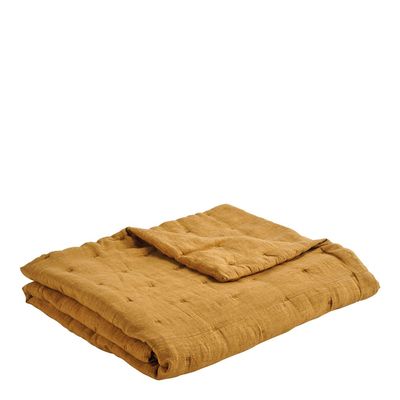 Linge de lit - Couvre-lit CHLOÉ en lin lavé - Safran - 230 x 180 cm - BLANC D'IVOIRE
