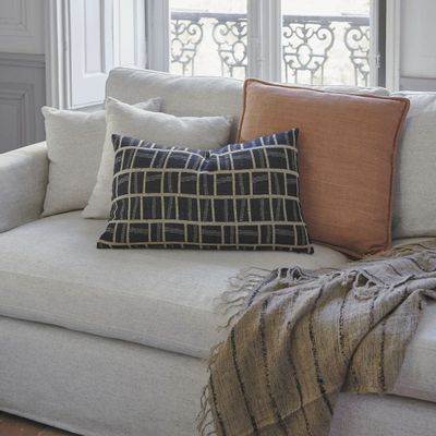 Cushions - LOUISE linen cushion - Terracotta - BLANC D'IVOIRE