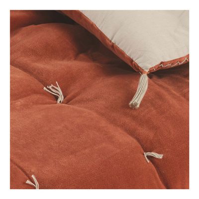 Sofas - MATTEO futon in cotton and linen velvet - Burnt orange - BLANC D'IVOIRE