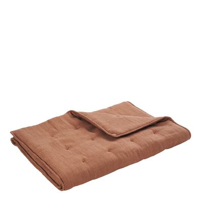 Canapés - Futon LOUISE lin - Terracotta - BLANC D'IVOIRE