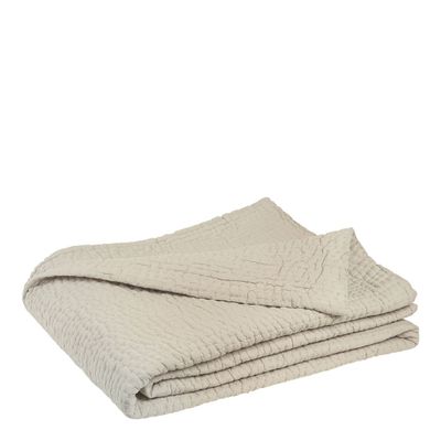 Linge de lit - Dessus de lit CÉSAR coton - Mastic - 270 x 260 cm - BLANC D'IVOIRE