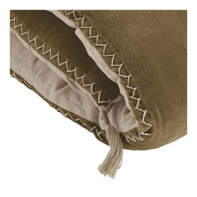 Canapés - Futon MATTEO en velours de coton et lin - Taupe - BLANC D'IVOIRE