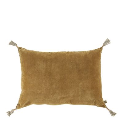 Fabric cushions - MATTEO cushion cover in cotton and linen velvet - Bronze - 60 x 40 cm - BLANC D'IVOIRE