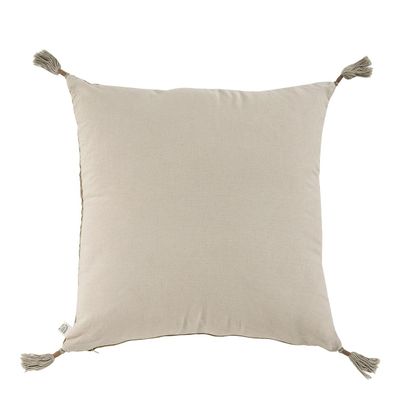 Coussins textile - Housse de coussin MATTEO en velours de coton et lin - Bronze - 50 x 50 cm - BLANC D'IVOIRE