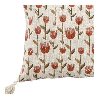 Fabric cushions - TULIPE cushion cover in polycotton - 50 x 50 cm - BLANC D'IVOIRE