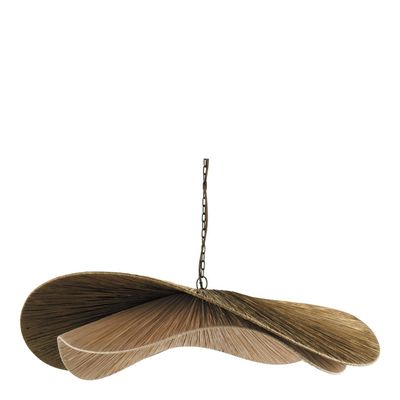 Suspensions - Suspension ADITA en raphia - Doré et naturel - ø 90 x 25 cm - BLANC D'IVOIRE