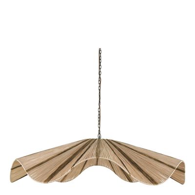 Suspensions - Suspension AIDA en raphia - Doré et naturel - ø 110 x 21 cm - BLANC D'IVOIRE