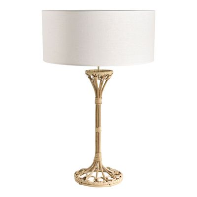 Table lamps - SALOME rattan lamp base - BLANC D'IVOIRE