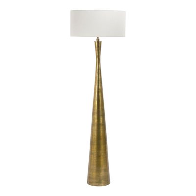 Floor lamps - MALIA floor lamp base in antique brass finish - ø 25 x 156.5 cm - BLANC D'IVOIRE