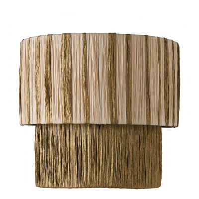 Wall lamps - Non-electrified raffia wall light NIA - Gold and natural - BLANC D'IVOIRE