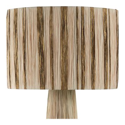 Lampadaires - Lampadaire NIA en raphia - Abat-jour doré et naturel - ø 50 x 140 cm - BLANC D'IVOIRE