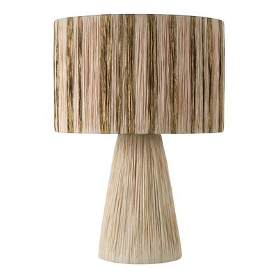 Table lamps - NIA raffia lamp - Gold and natural lampshade - ø 40 x 57.5 cm - BLANC D'IVOIRE