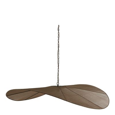 Hanging lights - ALBA pendant light in brown weave - ø 120 cm - BLANC D'IVOIRE