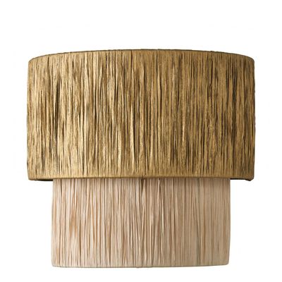 Wall lamps - NIA non-electrified raffia wall light - Gold - BLANC D'IVOIRE