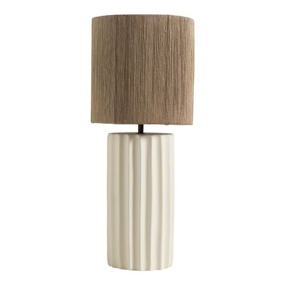 Table lamps - ATHENA lamp base in white ceramic - ø 17 x 50 cm - BLANC D'IVOIRE