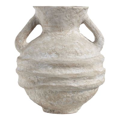 Vases - Vase amphore décoratif CALISTA en papier maché - ø 30 x 35 cm - BLANC D'IVOIRE