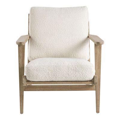 Fauteuils - Fauteuil JULES en bouclette - Crème - BLANC D'IVOIRE