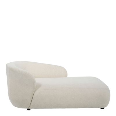 Benches for hospitalities & contracts - LISETTE chaise longue in looped fabric - Cream - BLANC D'IVOIRE