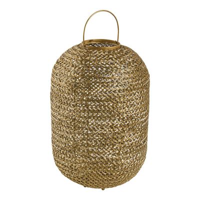 Bougeoirs et photophores - Lanterne APOLLO en métal tissé doré - Grand modèle - ø 38 x 59 cm - BLANC D'IVOIRE