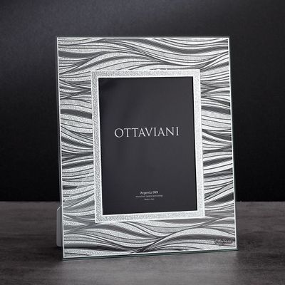Objets de décoration - Cadre photo en cristal avec argent Miro Silver "Il Mare della Vita" - OTTAVIANI