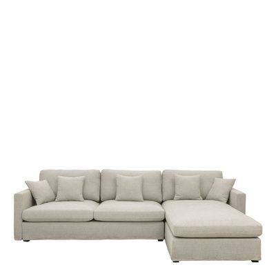 Sofas - ANGIE linen blend chaise longue sofa - Natural - BLANC D'IVOIRE