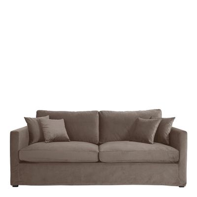 Sofas - ANGIE velvet sofa - Taupe - BLANC D'IVOIRE