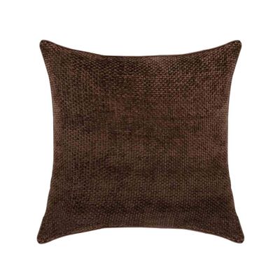 Cushions - AX74050 Brown Chenille Cushion 50X50Cm - ANDREA HOUSE
