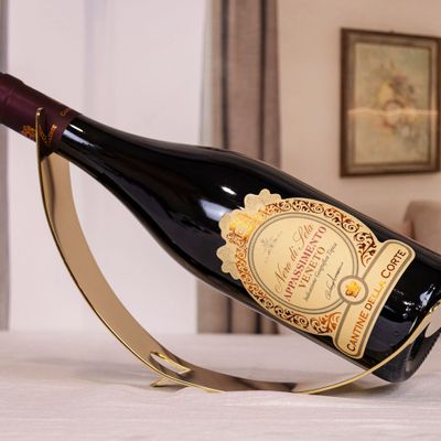 Objets design - Porte bouteille design en acier inoxydable - doré 24 K - ELLEFFE DESIGN