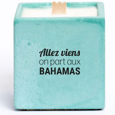 Decorative objects - Bougie en béton à message "Allez viens on part aux Bahamas" - JUNNY