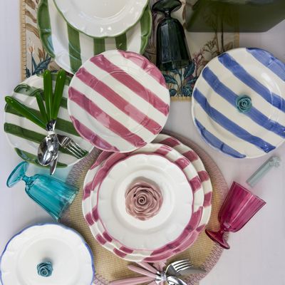 Assiettes au quotidien - Forme Dolce Vita decor Nastro et Filo - ARCUCCI CERAMICS