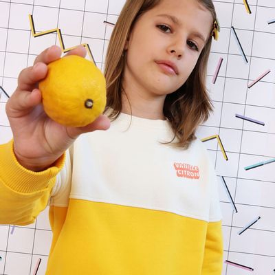 Mode enfantine - Kids Vanilla/Lemon Bigot Sweatshirt - PERPÈTE