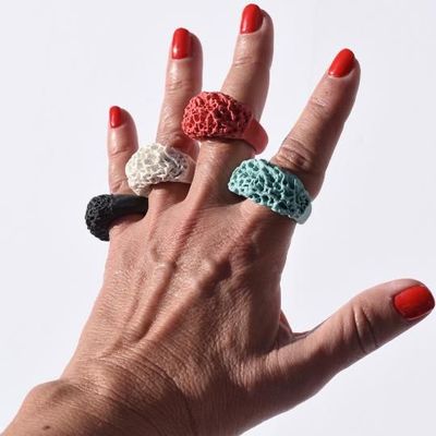 Jewelry - PORCELAIN CORAL CHUNCKY RINGS - CLAYMOSS