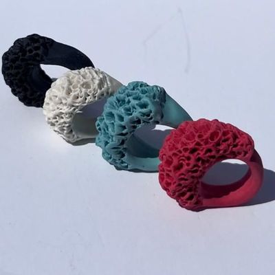 Jewelry - PORCELAIN CORAL CHUNCKY RINGS - CLAYMOSS