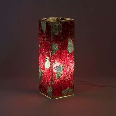 Lampes de table - Lampe artisanale Vulcanic Eruption high cube en verre mosaïque h. 45 c - SOUL LIGHT EUROPE