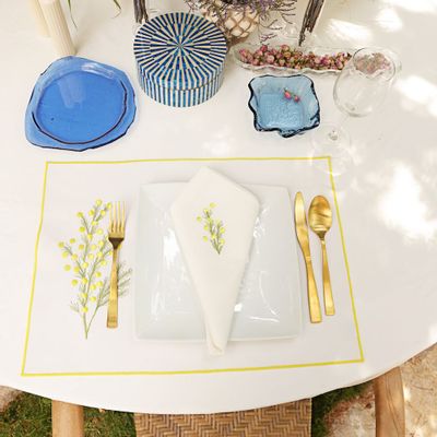 Cadeaux - Set de table lavable Mimosa Yellow Flower, lot de 2 - HYA CONCEPT STORE