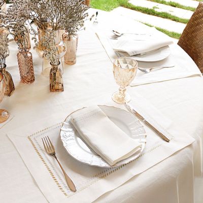 Gifts - Set of 2 gold and silver ZIG-ZAG Contour placemats - HYA CONCEPT STORE