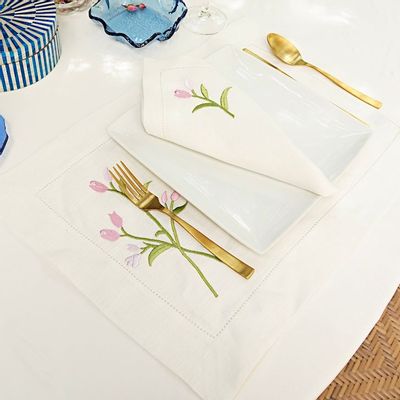 Cadeaux - Set de table « Bulb Pink Flower » de 2 - HYA CONCEPT STORE