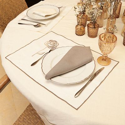 Cadeaux - Set de 2 sets de table en forme de rose beige et marron - HYA CONCEPT STORE