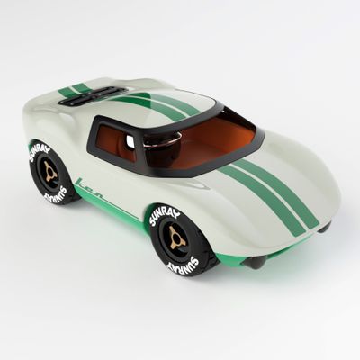 Toys - Playforever - Voiture Mini Ken Cline - Blanc/Vert - L.17,60 cm - PLAYFOREVER