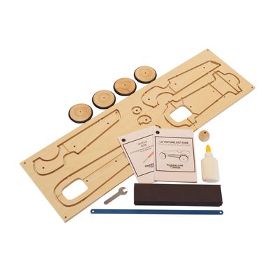 Jouets enfants - La Voiture d'Ettore, une voiture à élastique en bois à fabriquer! - MANUFACTURE EN FAMILLE