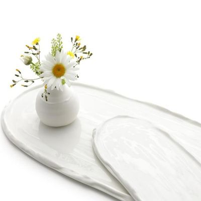 Everyday plates - [Grace objet] White memories oval plate - K-CERAMIC(LIVING BY SOIL)