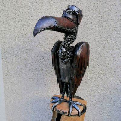 Pièces uniques - sculpture métal Vautour unique et fait main - PACOM-CONCEPT