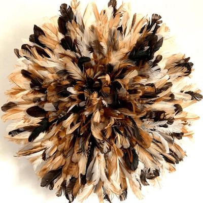 Unique pieces - Juju hat brown-black\" Bamendjou\” D80cm - LA CASE DE NOUDET