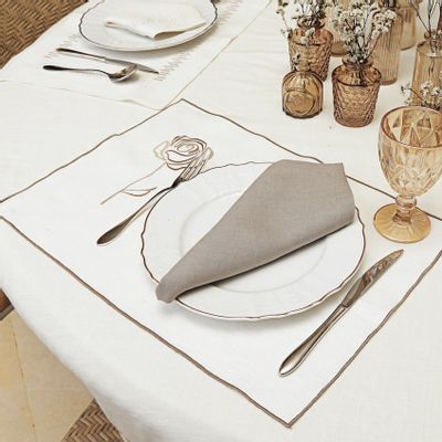 Gifts - Beige Brown Rose Placemat set of 2 - HYA CONCEPT STORE
