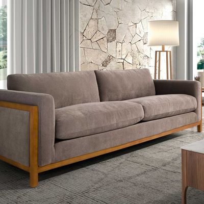 Sofas - 3 seater sofa in brown fabric - ANGEL CERDÁ
