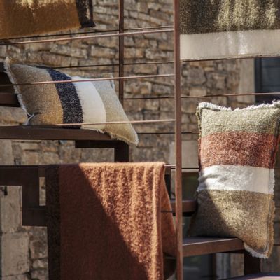 Throw blankets - Calypso wool cushions and plaid - HAOMY